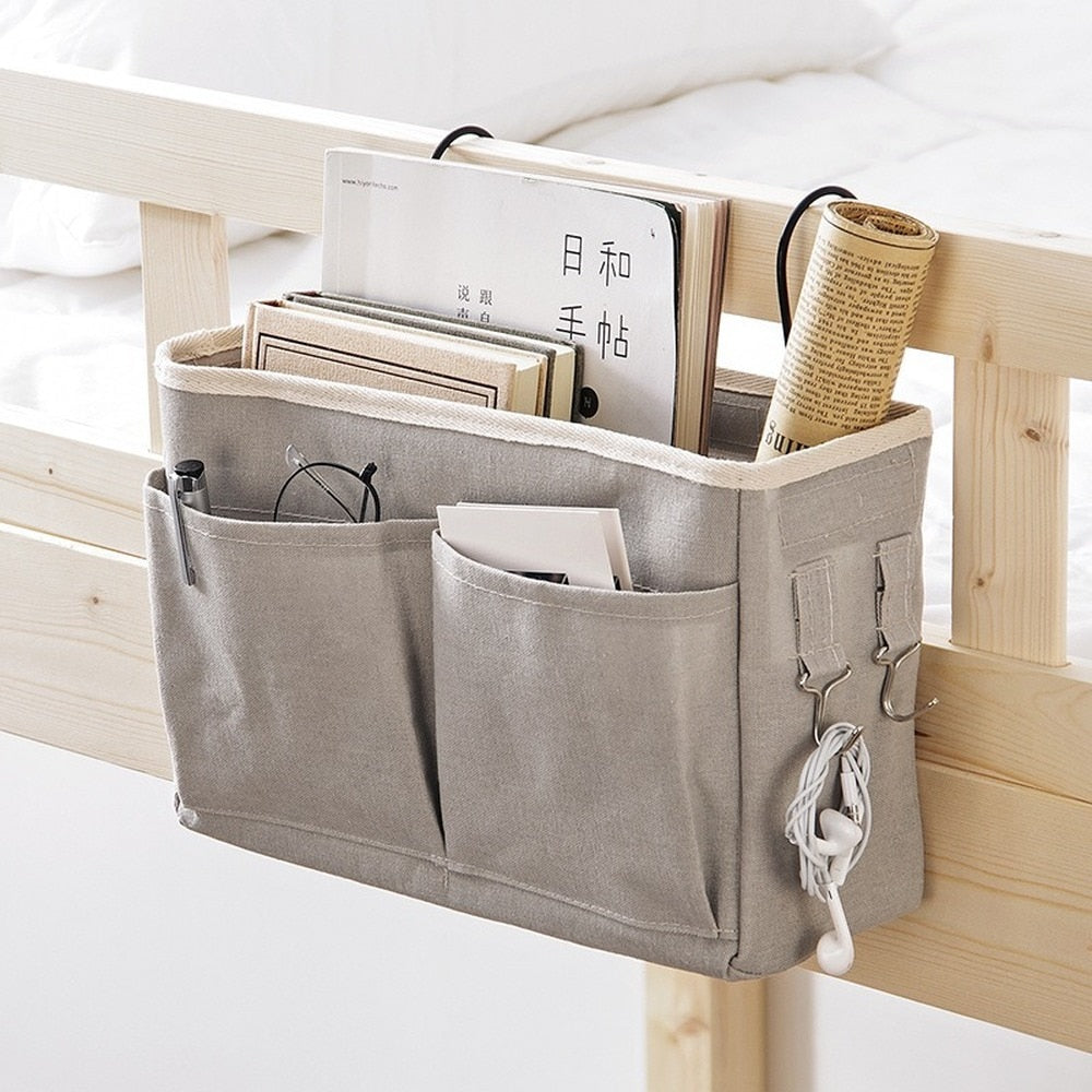 bed storage, side bed pouch, organizer